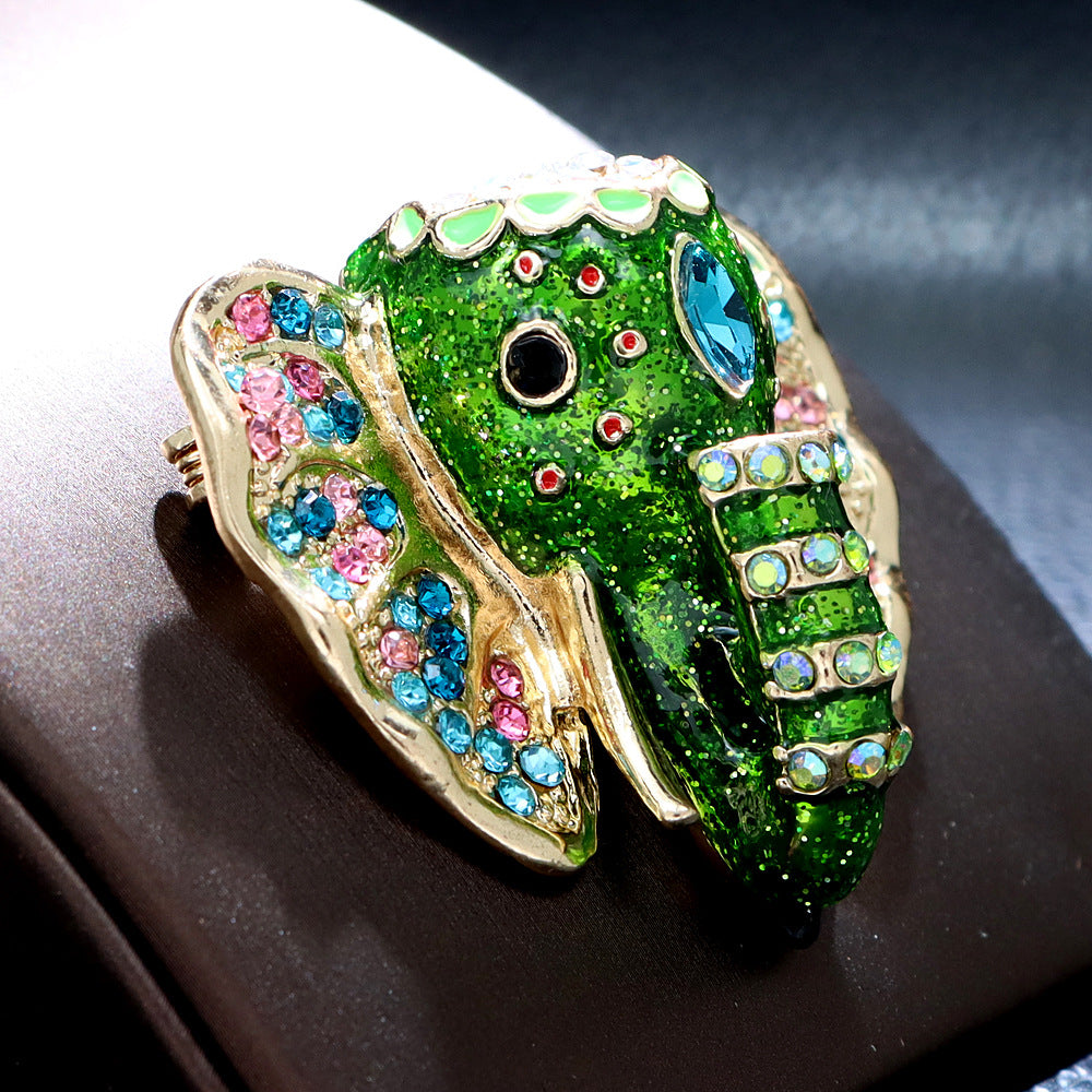 Elephant Alloy Rhinestone Brooch PA5874 - view 2