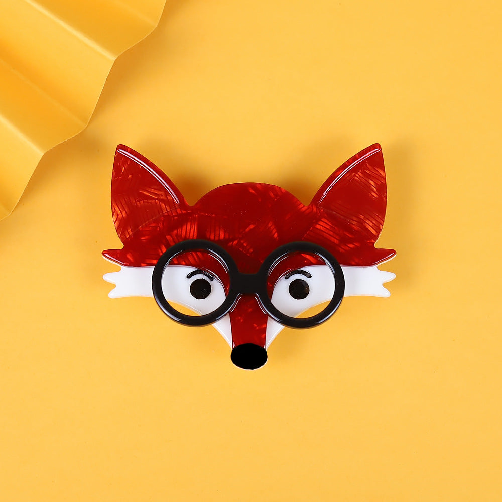 Glasses Fox Acrylic Brooch PA5876 - view 2