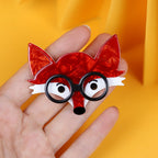 Glasses Fox Acrylic Brooch PA5876 - view 3