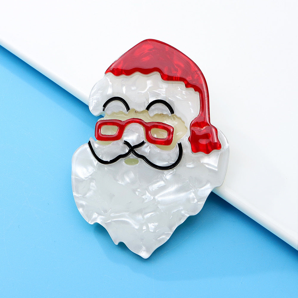 Santa Claus Head Acrylic Brooch PA5877