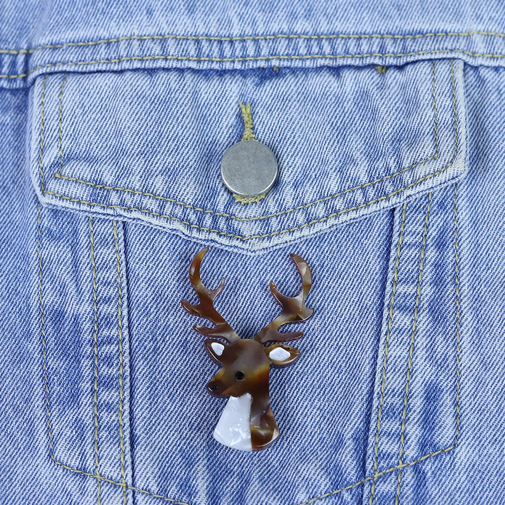 Elk Head Acrylic Brooch PA5883 - view 4