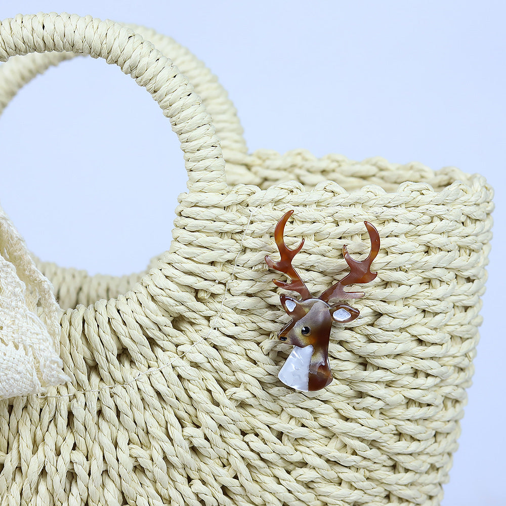 Elk Head Acrylic Brooch PA5883 - view 5