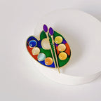 Color Palette & Brush Enamel Brooch PA5892 - view 3