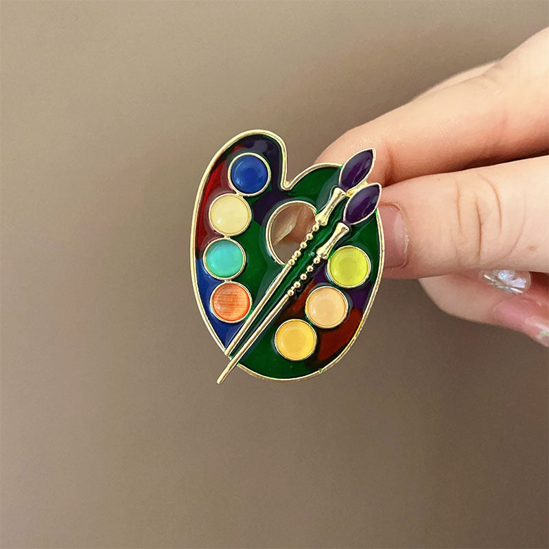 Color Palette & Brush Enamel Brooch PA5892