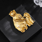 Mother And Calf Polar Bears Alloy Rhinestone Brooch PA5908 - view 2