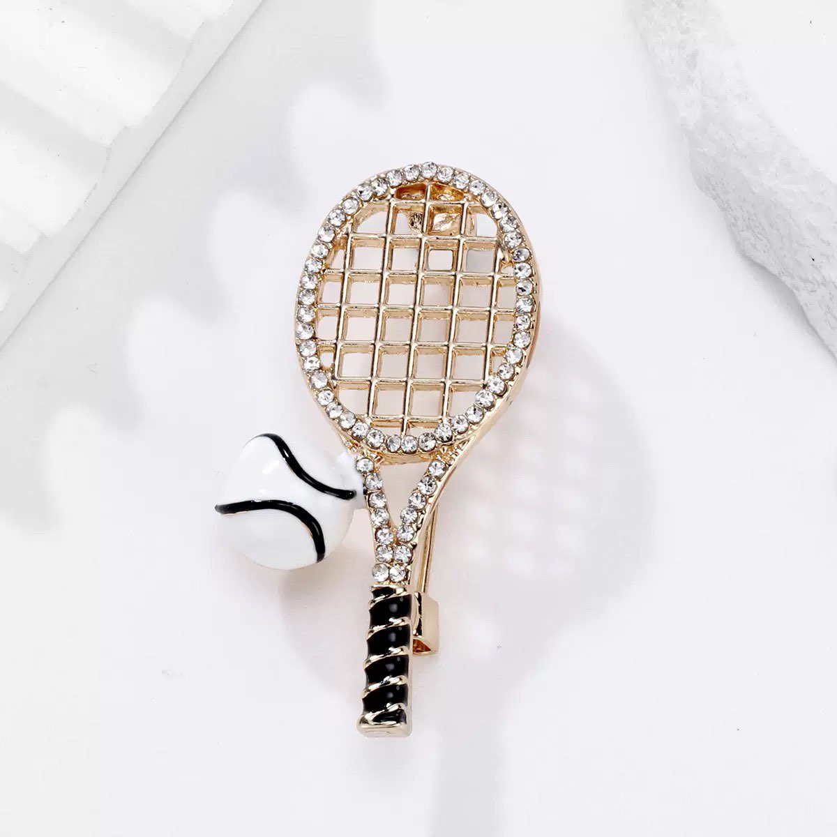 Tennis Alloy Rhinestone Brooch PA5932