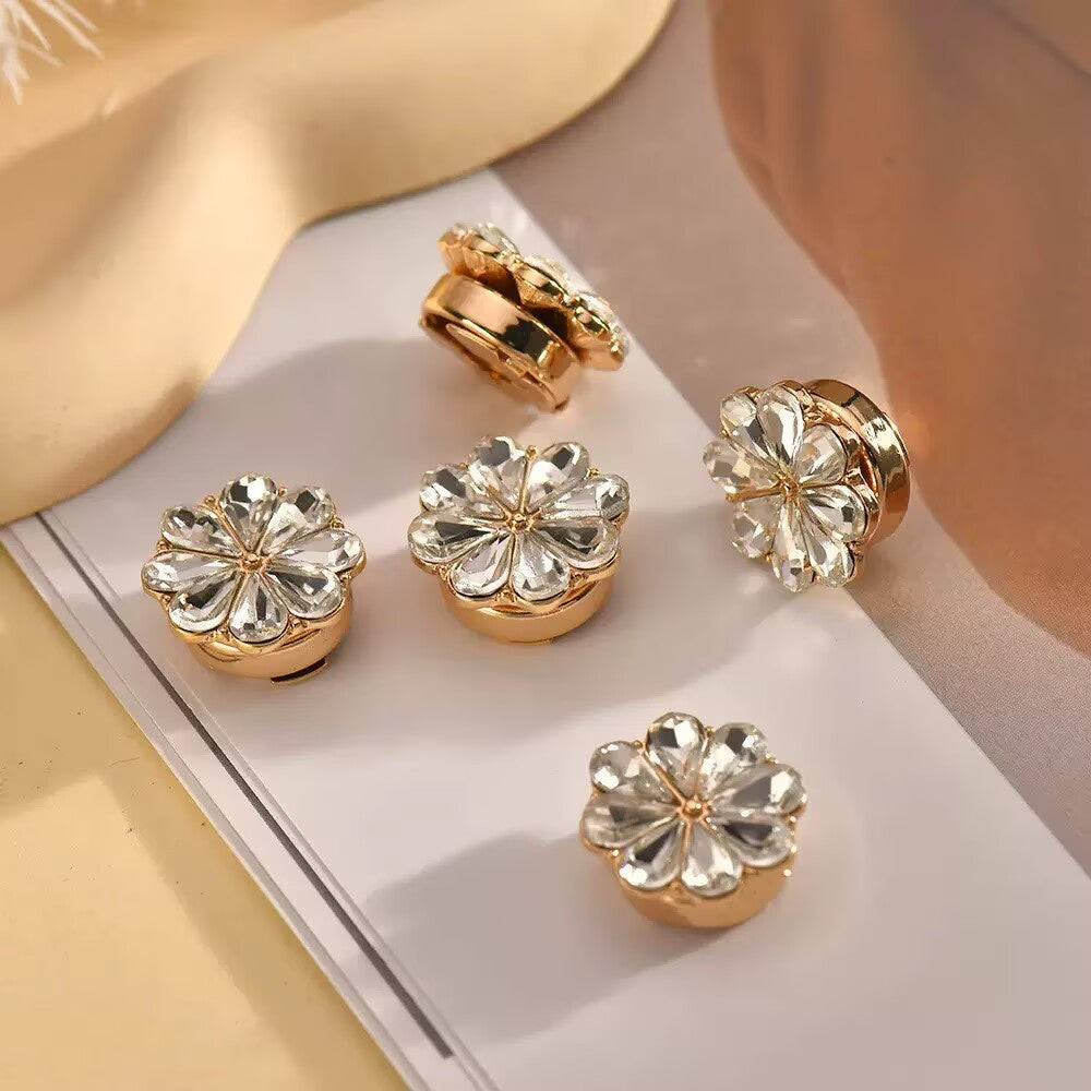 Snowflake Alloy Rhinestone Button Cover MIS5944
