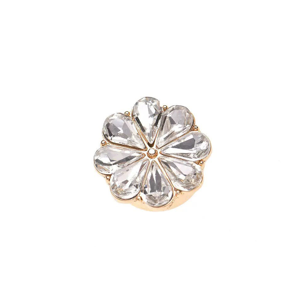 Snowflake Alloy Rhinestone Button Cover MIS5944