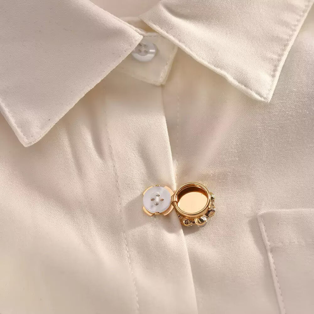 Snowflake Alloy Rhinestone Button Cover MIS5944 - view 4