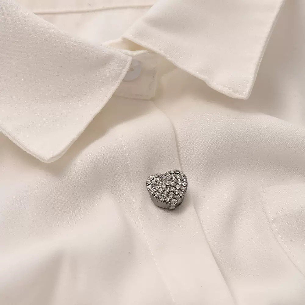 Heart Shaped Alloy Rhinestone Buttons MIS5946 - view 4