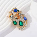 Pumpkin Carriage Cat Alloy Rhinestone Brooch PA5955