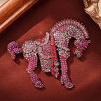 Horse Alloy Rhinestone Brooch PA5963 - view 4