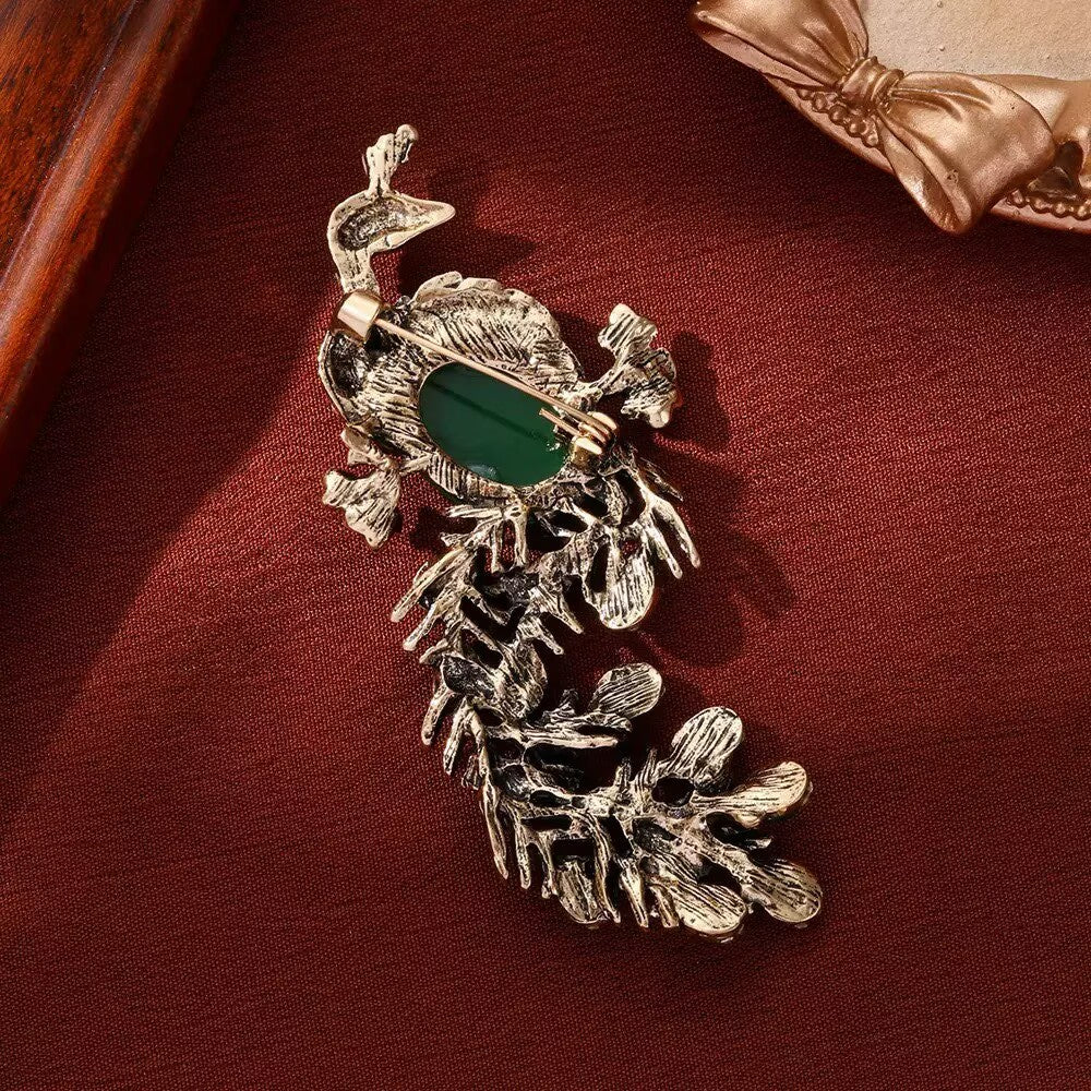 Peacock Alloy Rhinestone Brooch PA5965 - view 3