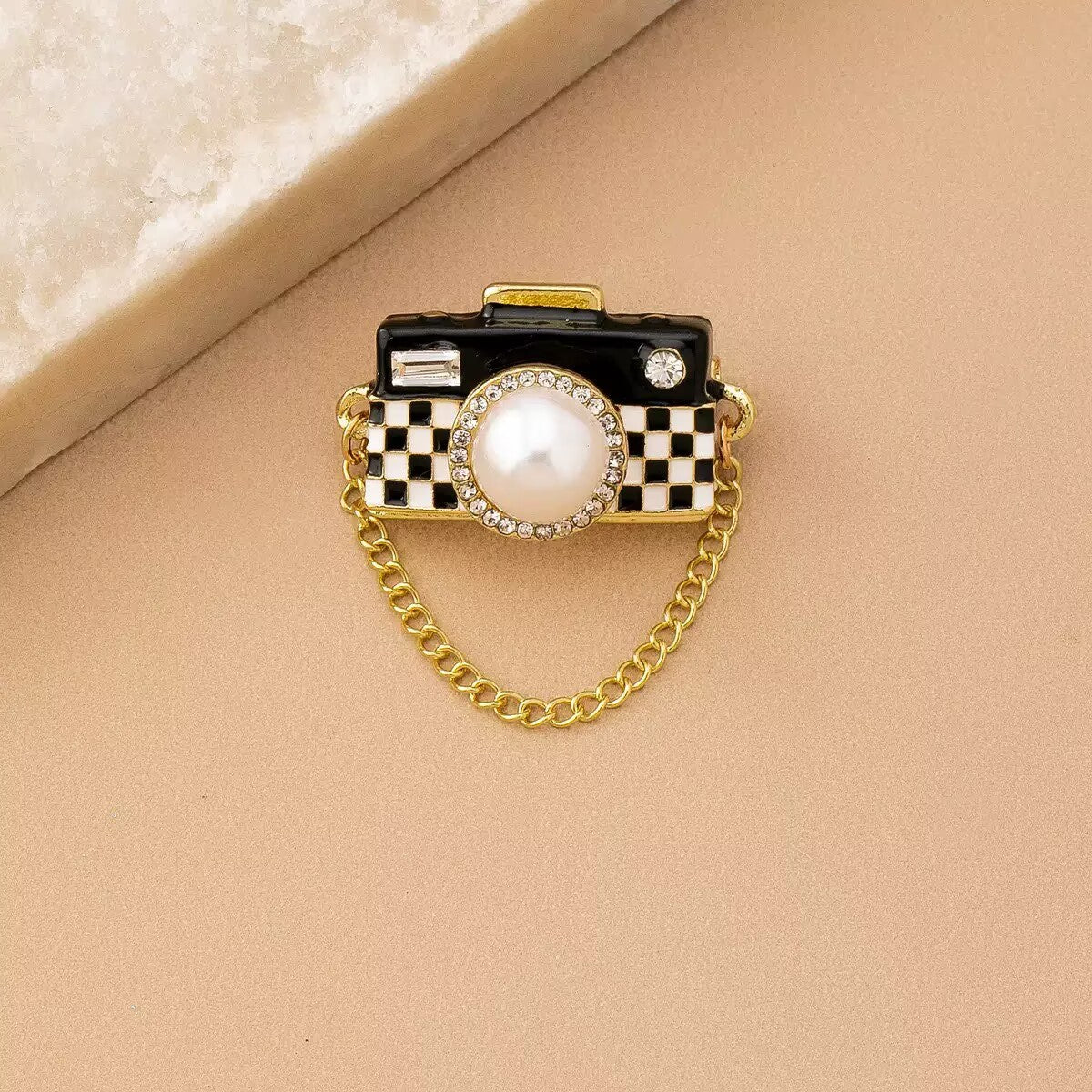 Camera Alloy Rhinestone Brooch PA5981