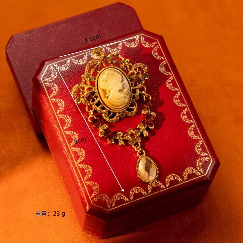 Beauty Head Alloy Rhinestone Brooch PA5999