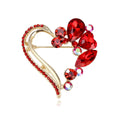 Heart Shape Rhinestone Alloy Brooch PA6020