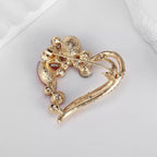 Heart Shape Rhinestone Alloy Brooch PA6020