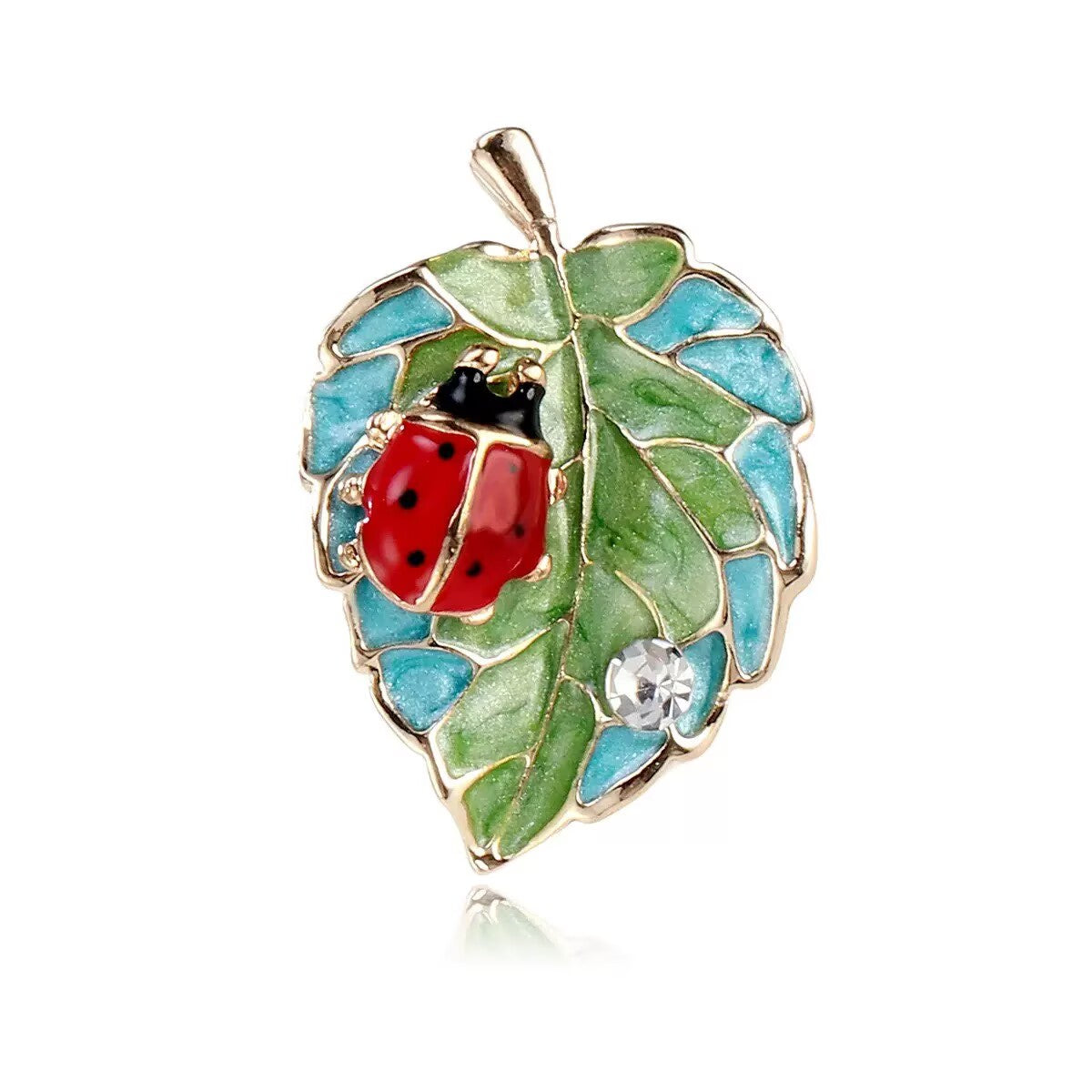 Leaf Rhinestone Alloy Brooch PA6021