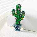 Cactus Alloy Rhinestone Brooch PA6057