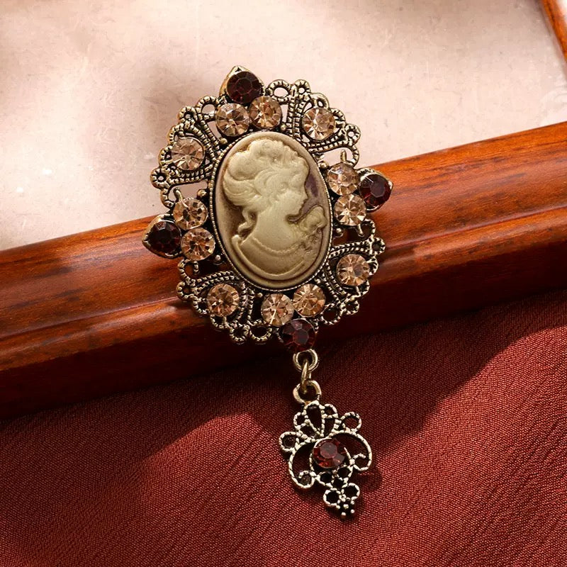 Beauty Head Alloy Rhinestone Brooch PA6059