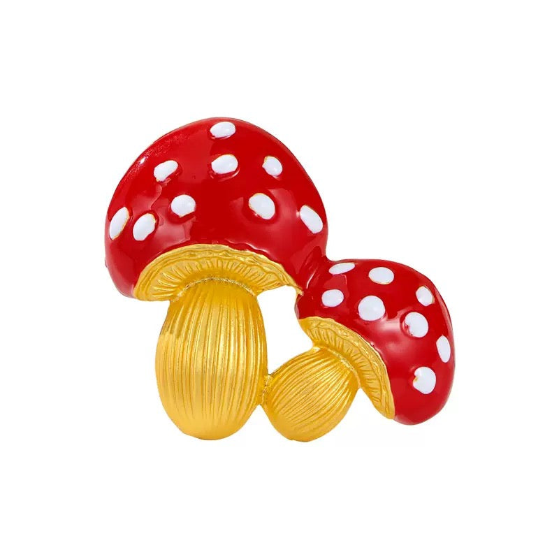 Mushroom Alloy Rhinestone Brooch PA6064