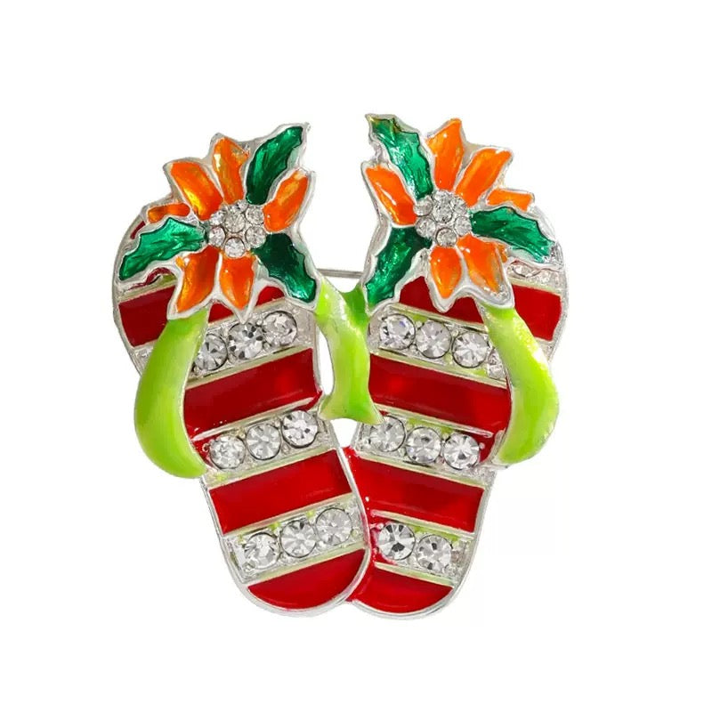 Slippers Alloy Rhinestone Brooch PA6068