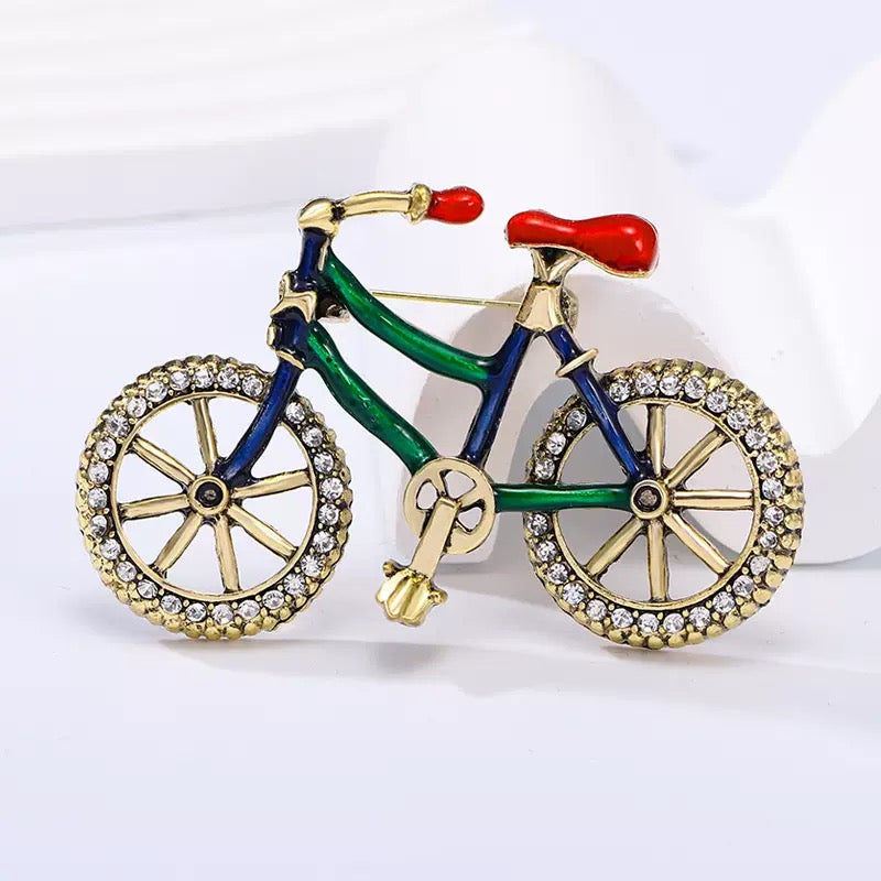 Bike Alloy Rhinestone Brooch PA6075