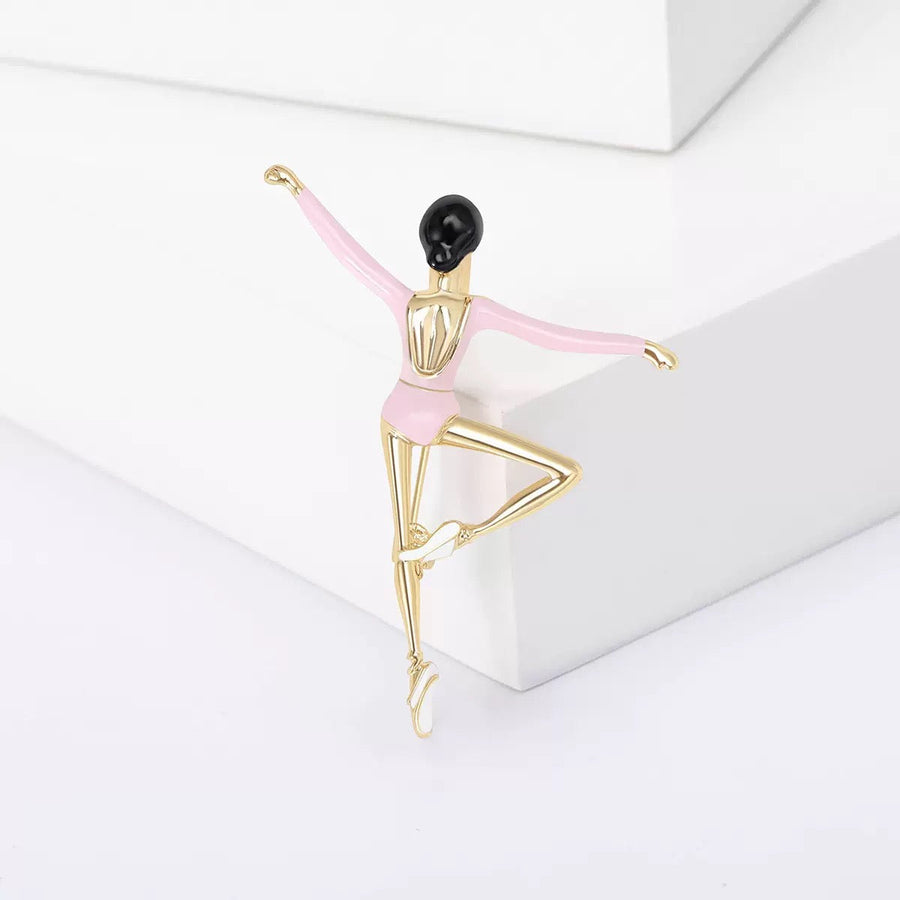 Dancing Girl Alloy Rhinestone Brooch PA6091