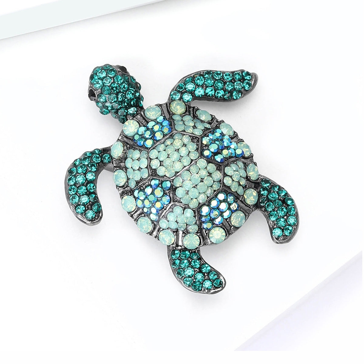 Turtle Alloy Rhinestone Brooch PA6107
