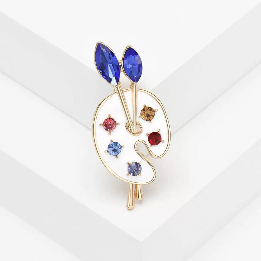 Drawing Board Alloy Rhinestone Brooch PA6121
