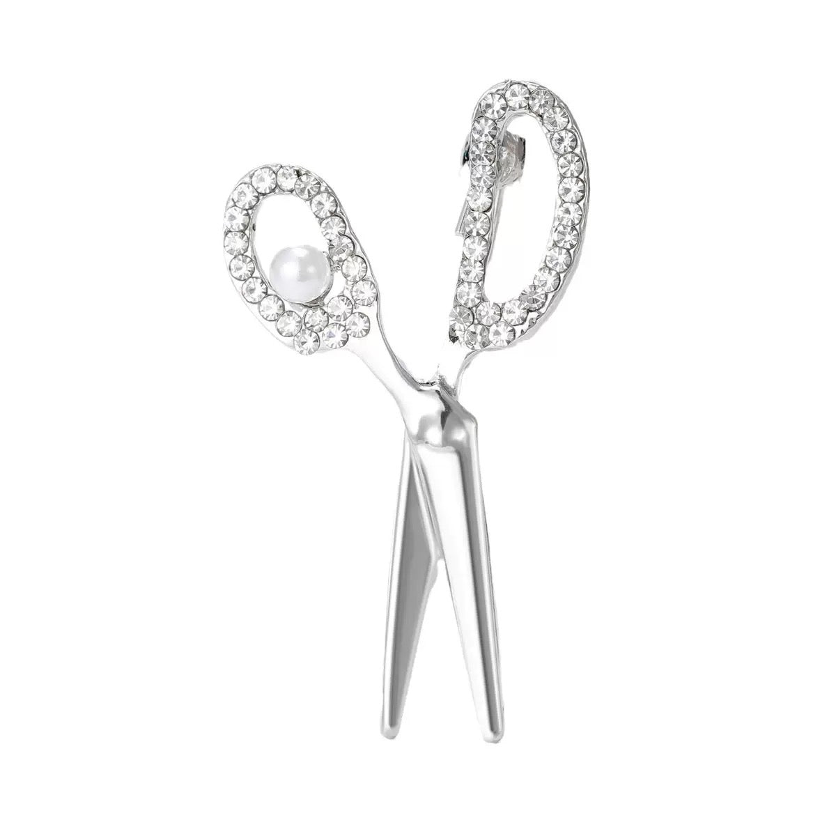 Scissors Alloy Rhinestone Brooch PA6123 - view 2
