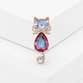 Cat Alloy Rhinestone Brooch PA6128