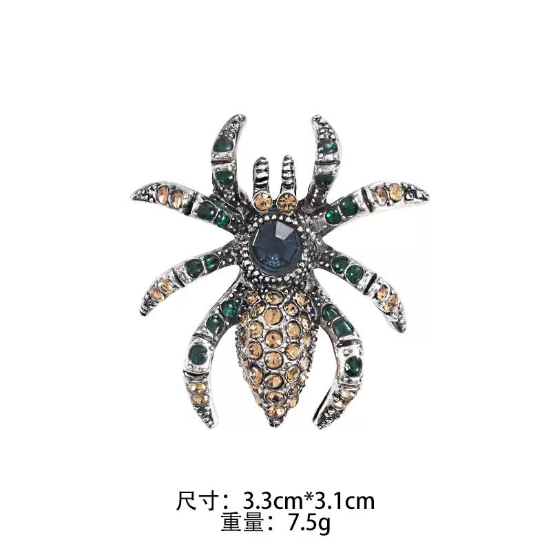 Spider Alloy Rhinestone Brooch PA6149