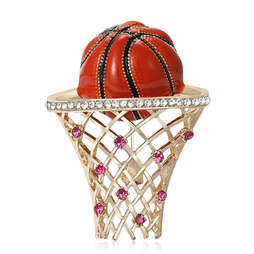Basketball Alloy Rhinestone Brooch PA6139