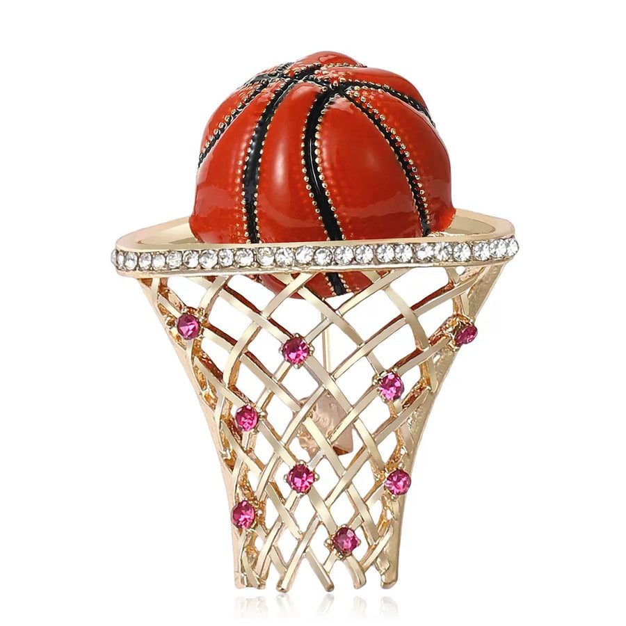 Basketball Alloy Rhinestone Brooch PA6139