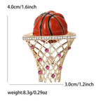 Basketball Alloy Rhinestone Brooch PA6139 - view 2