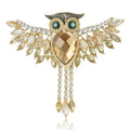 Owl Clover Alloy Rhinestone Brooch PA6172