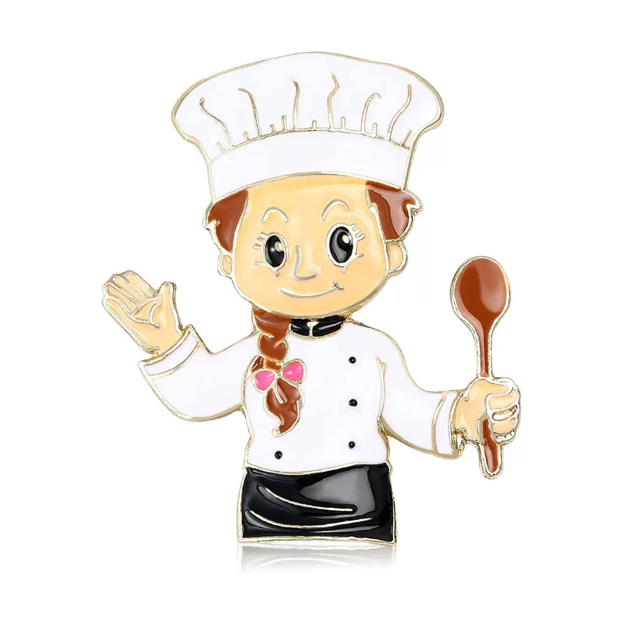 Chef Alloy Rhinestone Brooch PA6179