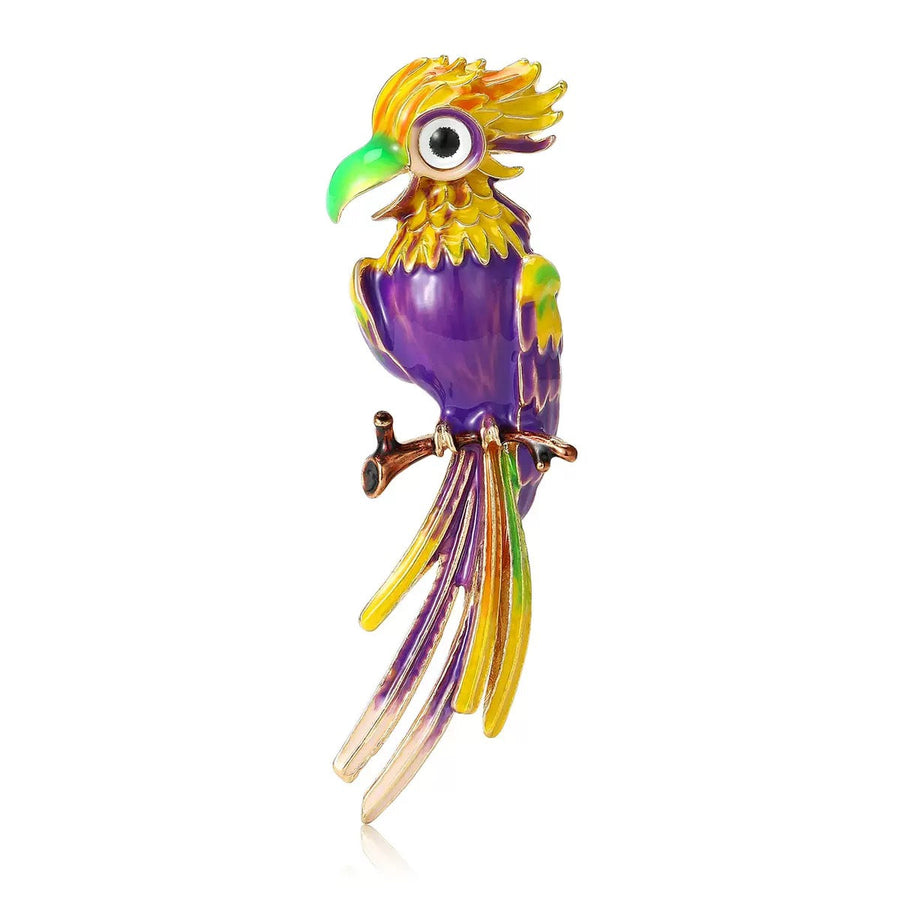 Parrot Alloy Rhinestone Brooch PA6186