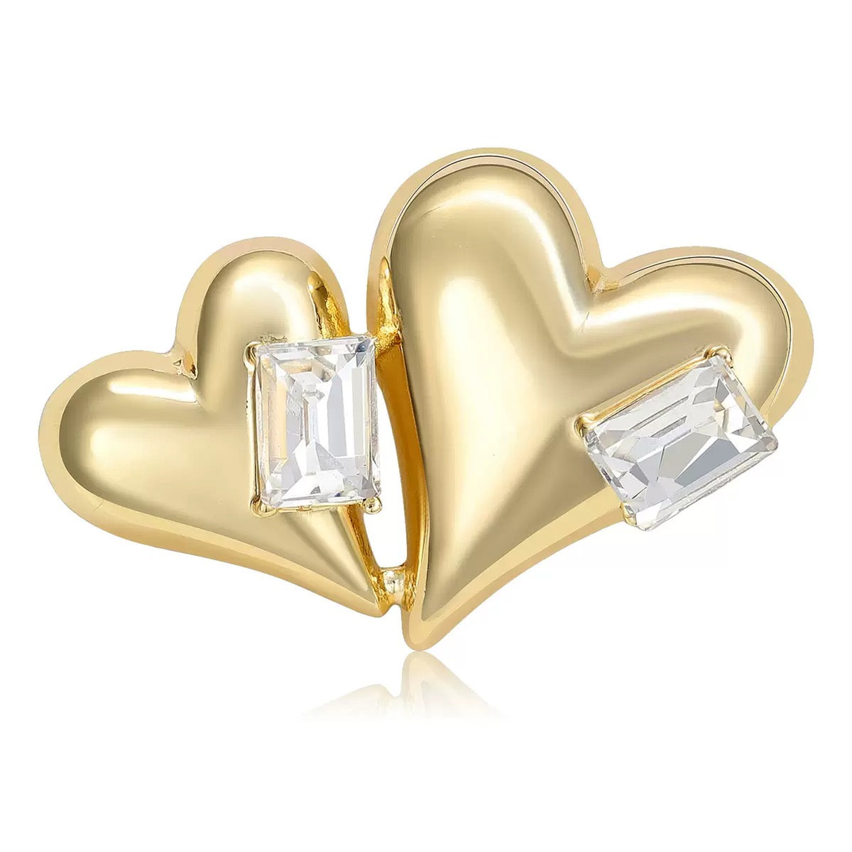 Heart Shape Alloy Rhinestone Brooch PA6190