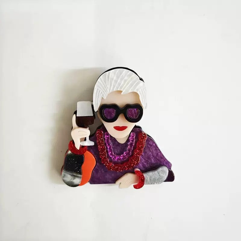 Grandma Acrylic Brooch PA6224