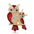 Owl Alloy Rhinestone Brooch PA6295