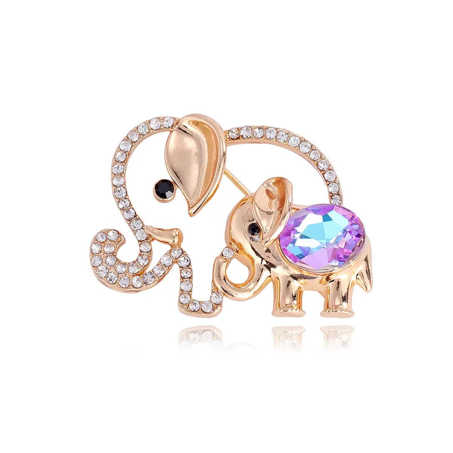 Elephant Alloy Rhinestone Brooch PA6301