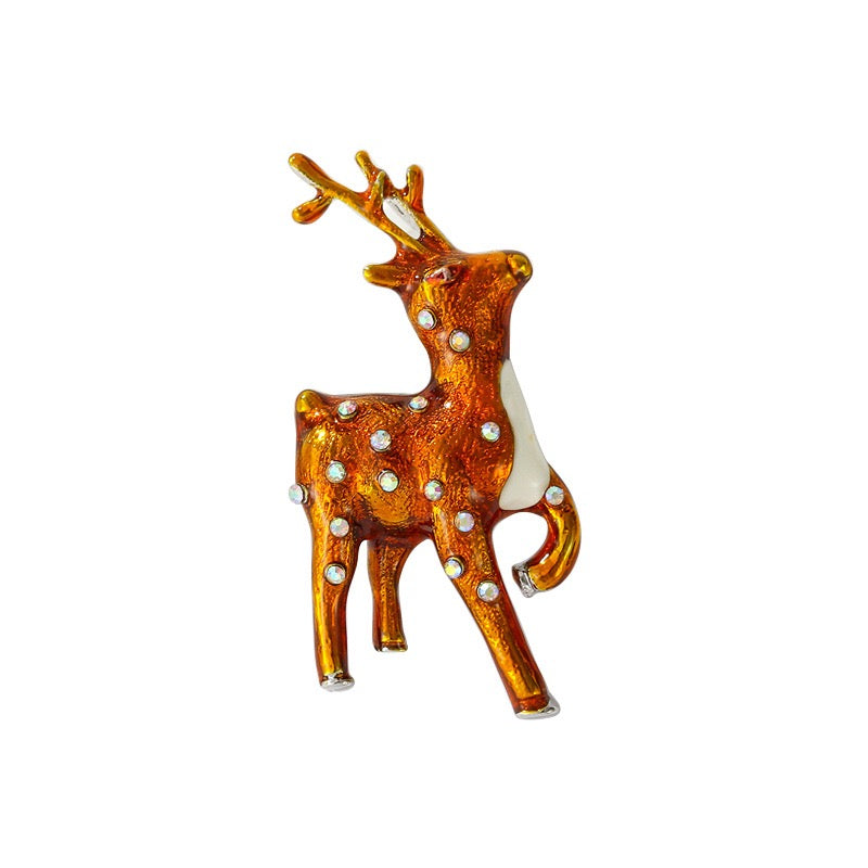 Deer Alloy Rhinestone Brooch PA6303