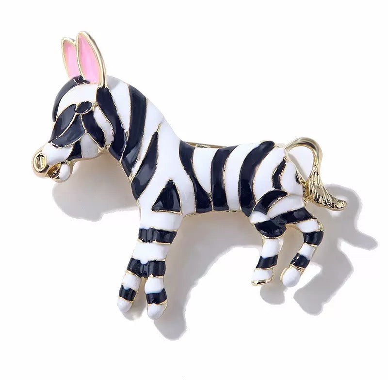 Zebra Alloy Brooch PA6340