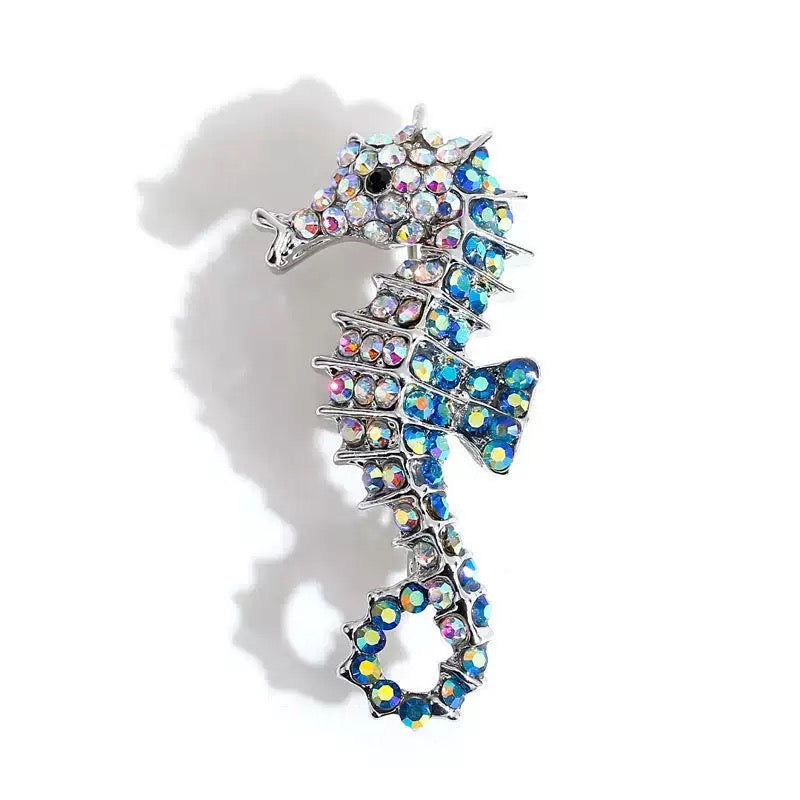 Seahorse Rhinestone Brooch PA6346