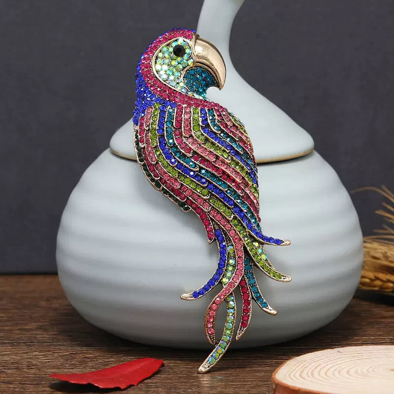 Bird Alloy Rhinestone Brooch PA6354