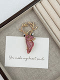 Deer Alloy Rhinestone Brooch PA6449