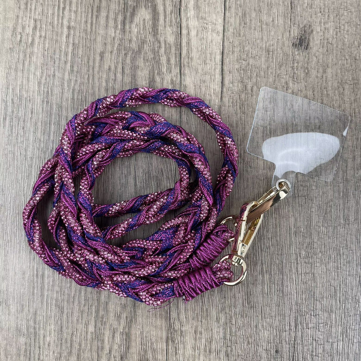 Long Braided Mobile Phone Crossbody Lanyard PC5649 - Rose Red
