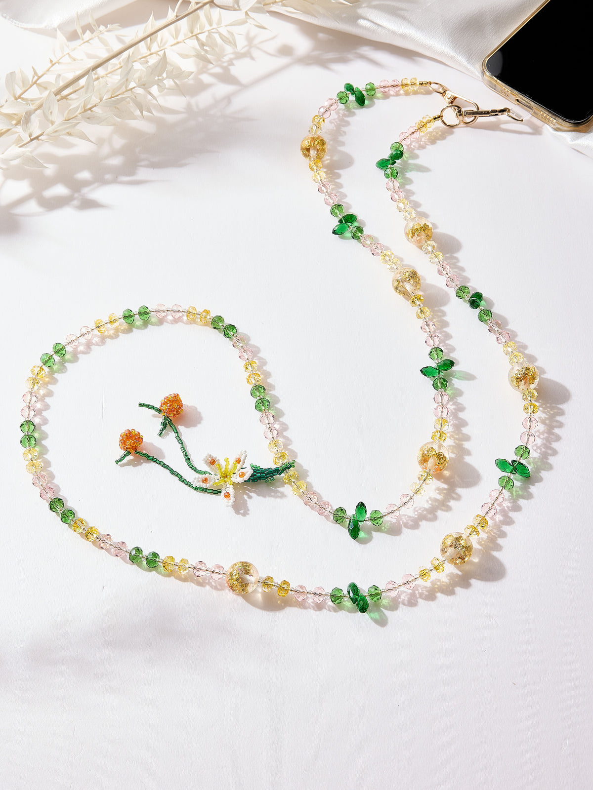 Flowers Crystal Crossbody Lanyard PC5706